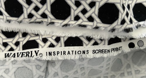 Waverly Inspirations Fabric Lattice Black White Cotton 33" x 27" wide - Picture 3 of 3