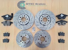 Seat Leon 1.8 20v T 00-05 Drilled Grooved Front Rear Brake Discs+Pads