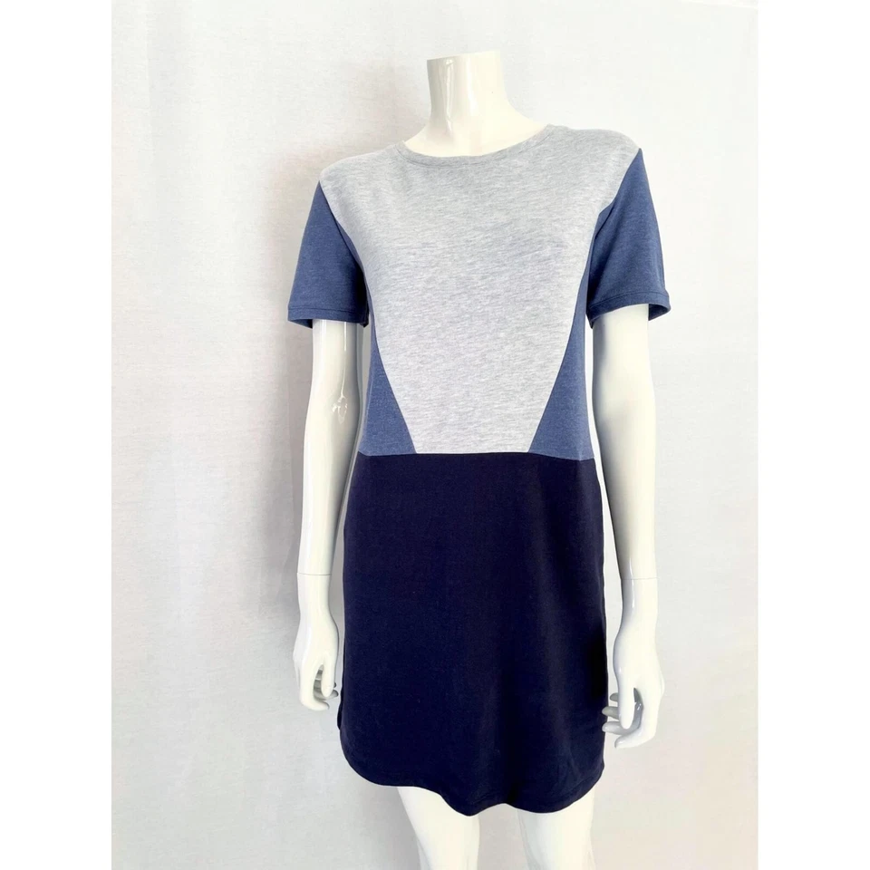 Robe t-shirt Color Block, tunique décontractée, robe à manches courtes géomét... - Photo 1/4