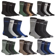Jeep - Mens 4 Pack Recycled Cotton Thick Knit Boot Socks | Cushioned Socks