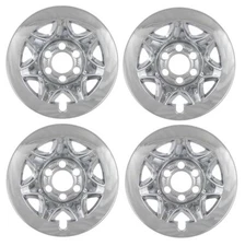 SIERRA SILVERADO 17" 7-spoke Steel Wheel Liners Skins Covers CHROME Hubcaps SET