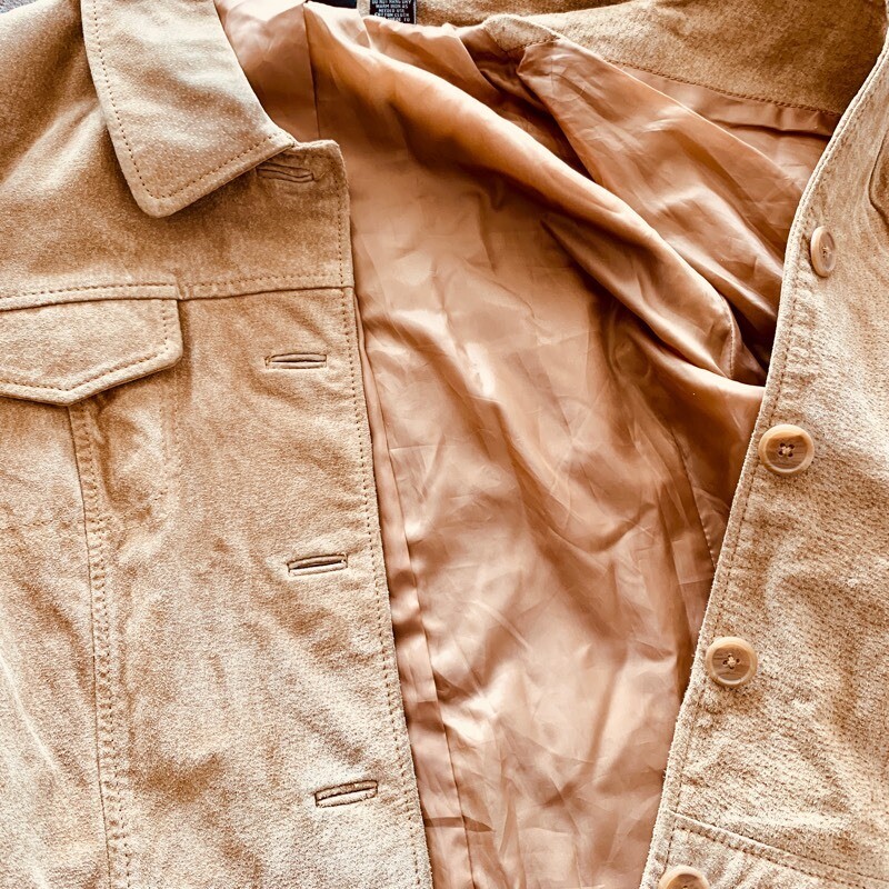 Relativity Leather Jacket Khaki Lined Collared Po… - image 4