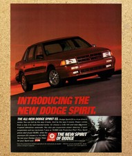 Dodge Spirit Es Red Sedan Car - Vintage Print Ad Ephemera Art 1989