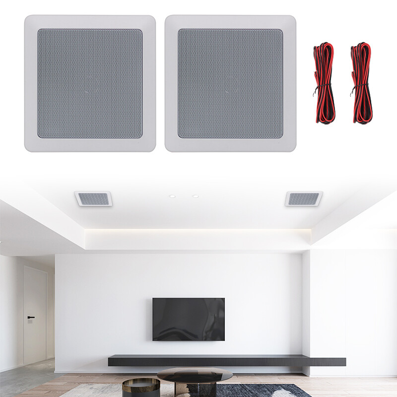4 5.25" Bluetooth Ceiling / Wall Speakers 2Way Flush Mount Home