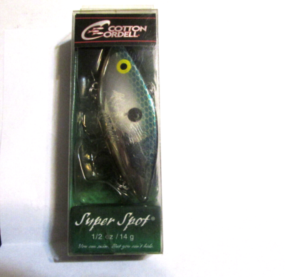 cordell spot fishing lure 2100 Lot of Two Lures Blue Back and Chartreuse Color My Bait Shop, LLC Cotton Cordell Super Spot Lipless