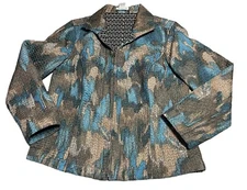 CHRISTOPHER & BANKS REVERISBLE  LIGHTWEIGHT JACKET SZ M BROWN TAN TEAL