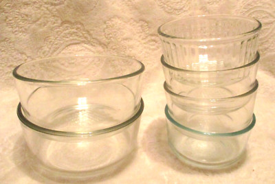 Lot of Pyrex Bowls~Clear~4.75'' and 3.75''~6 qty~#7202~#7200~Pre-Owned