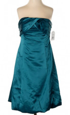 Jessica Simspon Strapless Cocktail Ruched Back Teal Wedding Prom Dress Sz 4 NWT!