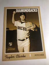 2019 Heritage High Number 5x7 Jumbo Taylor Clarke DBacks RC 531 01/10