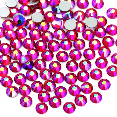 1440pcs Lt. Siam AB Nail Art Rhinestones Glitter Gems 3D Tips DIY Decoration
