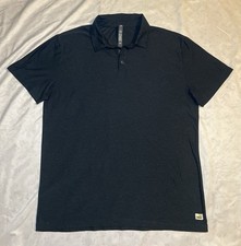 Vuori Men s Strato Tech V188 Performance Soft Polo Shirt, Black Heather, Medium