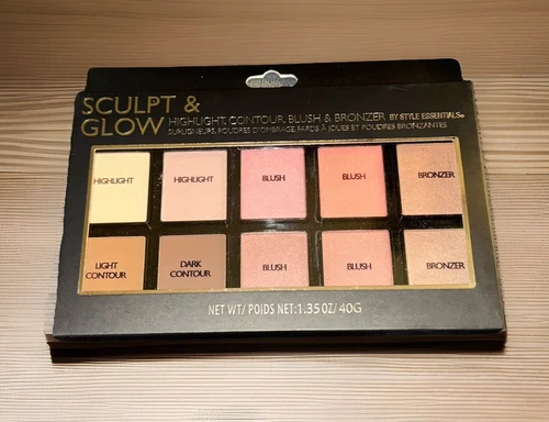 STYLE ESSENTIALS “SCULPT & GLOW” 10-Color Highlight/Contour/Blush/Bronzer-1.35oz - Picture 1 of 2