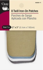 Dritz Iron On Fabric Patches 2x3 Inch for Clothing Repairs Set of 8 Assorted ...