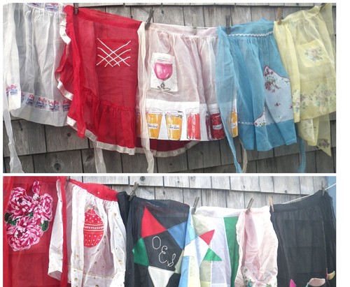VTG Lot of 11 Sheer Organza Hostess Aprons 50s 60s MCM Cocktails Dinner Party