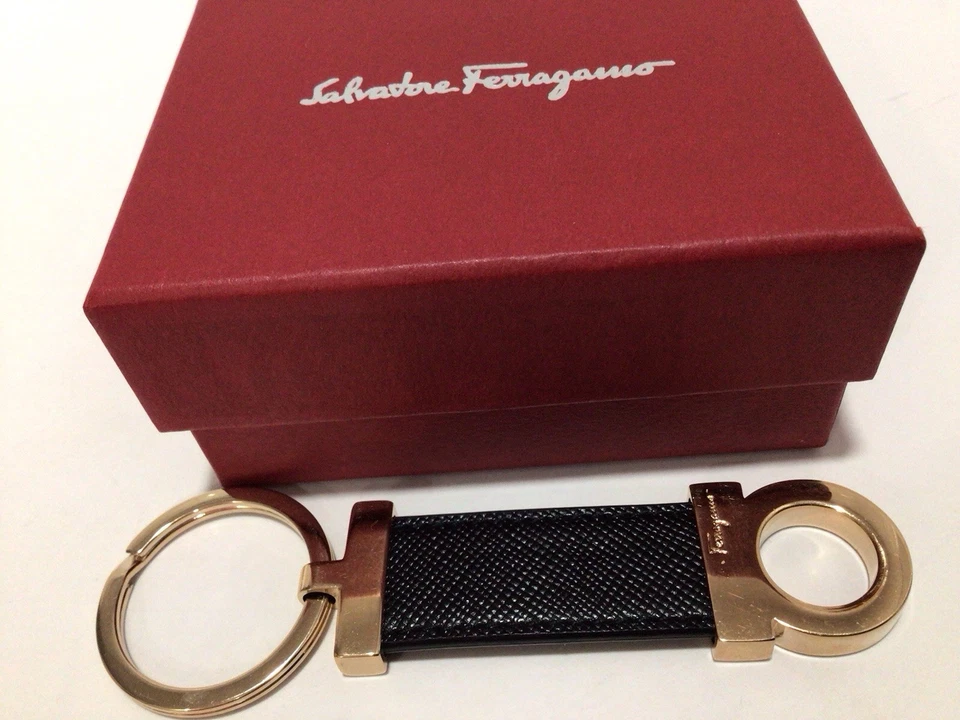 SALVATORE FERRAGAMO GANCINI черный кожаный брелок / брелок / Ferragamo коробка - Изображение 2 из 4