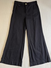 Pilcro Anthropologie Jeans Womens 28P Black The Skipper Wide Leg Boho Stretch