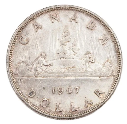 1947 Blunt-7 Canada silver $1 dollar VF+
