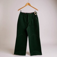 Deadstock 1970s Glen Of Michigan Green Suede Bellbottoms pants sz 16