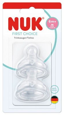 4008600445654 NUK Smoczek do butelki silikonowy 6m   op.2 szt.  First Choice 101