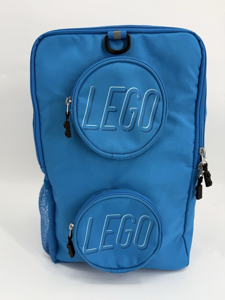 LEGO Brick Backpack Blue Legoland Zip Up With 1x1 Brick Pockets - Main Image