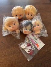 Lot Of 5 New Old Stock Doll Heads 4 Blonde 1 Brunette Plus Mangelsons Doll Shoes