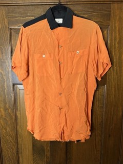 Camicia da bowling vintage anni '50 Cheswick Service collo ad anello taglia small uomo