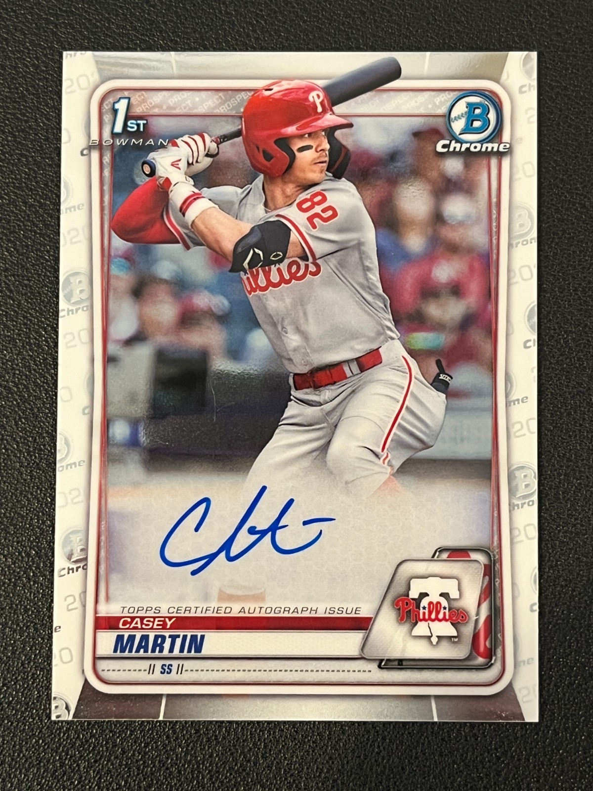 Casey Martin 2020 Bowman Chrome 1st Auto Phillies