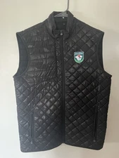 Greyson Quilted Puffy Vest With Billy Flynn Golf Logo In Black camo Men’s Medium