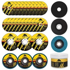 26 Packs Angle Grinder Cutting Flap Grinding Disc Wheel 4 1/2in Inches - 20 P...