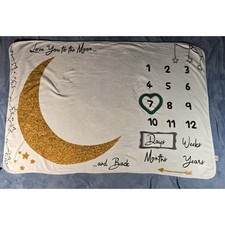 Baby Milestone Blanket 60x40 Love You to the Moon Monthly Photo Backdrop