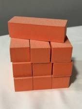 Orange Nail Buffer Blocks 3-Way 80/80/100 Grit For Manicure Pedicure. 10pcs