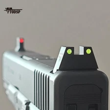 Fiber Optic Front&Rear Suppressor Height Sights Set For Glock 17 19 26 27 33 34