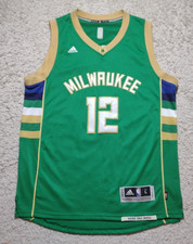 Milwaukee Bucks Jabari Parker Jersey Mens L Green Adidas Swingman NBA Basketball