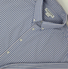 Mizzen Main Leeward Trim Fit Blue Pink Gingham Check Performance Shirt Mens XL