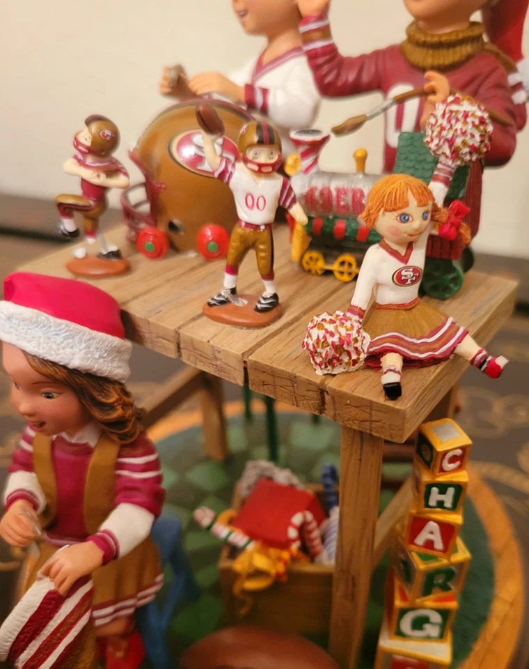 Danbury Mint 49ers Elves Christmas Toy Shop estatuetas Cheerleader 2001 raro HTF! - Imagem 3 de 4