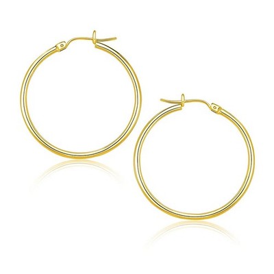 Classic C Hoop Earrings, 14K Yellow Gold, 25.00 mm, Polished, Snap Lock Hoops