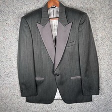 Christian Dior Monsieur Tuxedo 41R Black Satin Peak Lapel Blazer Dinner Jacket