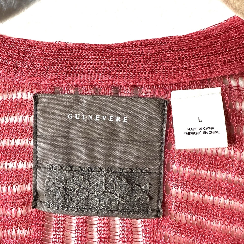 Cardigã Guinevere Anthropologie L grande de linho malha aberta espanador diários de vampiro - Imagem 3 de 4