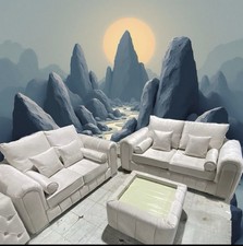 Luxury Cream Lily 3+2 Sofa Set in Plush Fabric | Stylish CLEARANCE SALE