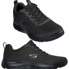 Skechers Summits Eckler Men's Sneakers Olive Black Memory Foam Shoes 232963OLBK