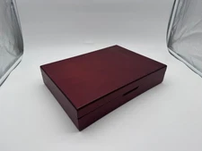 VINTAGE FLATWARE SILVERWARE RED/BROWN WOOD STORAGE CHEST CASE BOX