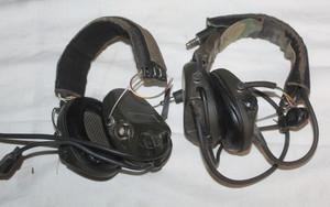 Vintage Lot 2 Sordin MSA Headset Ear Protection with Mic TLC Untested Parts Repa