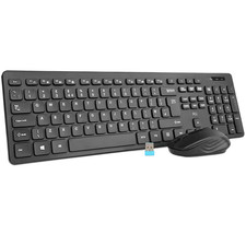 Rii RK200 Wireless Keyboard & Mouse Set UK Layout Full Size – Black