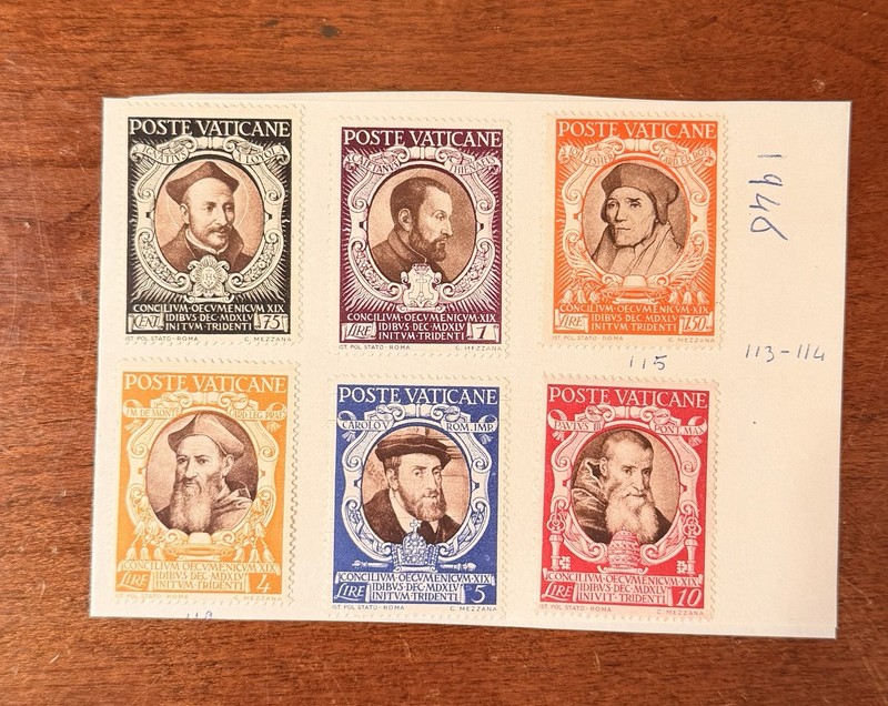 Vatican Mint Hinged Postage Stamps Historical Figures Architecture Set