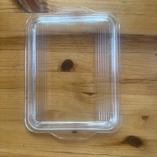 As Is Vintage PYREX 503 -C Double Ribbed Refrigerator Dish Lid Only Clear Glass