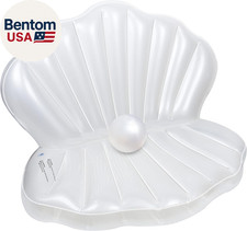 Inflatable Seashell Pool Float, Giant Clam Air-Filled Toys with Pearl Ball for K