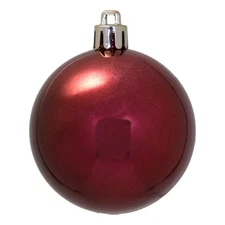 Vickerman 2.4" Plastic Ball Ornaments in Shiny Wine Red (Set of 60)