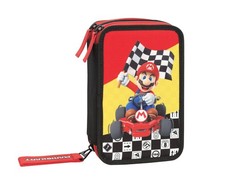 MARIO KART- Astuccio Scuola Ufficiale Mario Kart, Astuccio 3 Scomparti (B2B)