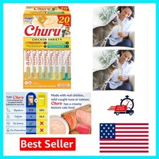 Churu Lickable Cat Treats - Chicken Variety, 20 Tubes, High Moisture  Healthy