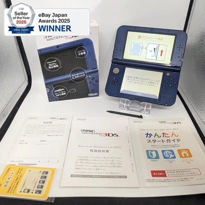 B5595 Nintendo new 3DS LL XL console Metallic Blue Japan w/box pen